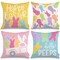 Happy Easter Hello Peeps Throw Pillow Covers 18x18 Inch Set of 4, Rabbit Truck Bunny Spring Decorative Farmhouse Holiday Cushion Case for Home Decoration G683-18